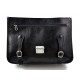 Leather briefcase mens ladies office handbag black