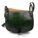 Bolsa de cuero de mujer verde  made in Italy bandolera bolso de espalda