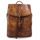 Vintage leather backpack genuine washed leather travel bag brown