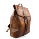 Vintage leather backpack genuine washed leather travel bag brown