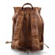 Vintage leather backpack genuine washed leather travel bag brown