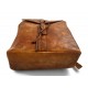 Vintage leather backpack genuine washed leather travel bag brown