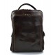 Backpack genuine leather travel bag weekender sports bag dark brown