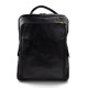 Backpack genuine leather travel bag weekender sports bag black