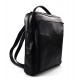 Backpack genuine leather travel bag weekender sports bag black