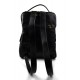 Backpack genuine leather travel bag weekender sports bag black