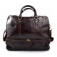 Leather duffle bag genuine leather shoulder bag dark brown mens ladies travel bag gym bag luggage