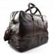 Leather duffle bag genuine leather shoulder bag dark brown mens ladies travel bag gym bag luggage