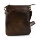 Bandolera de cuero bolso de espalda mujer de piel bolso de piel hombre marron oscuro cartero de cuero