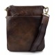 Bandolera de cuero bolso de espalda mujer de piel bolso de piel hombre marron oscuro cartero de cuero