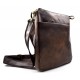 Bandolera de cuero bolso de espalda mujer de piel bolso de piel hombre marron oscuro cartero de cuero