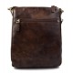 Bandolera de cuero bolso de espalda mujer de piel bolso de piel hombre marron oscuro cartero de cuero