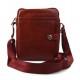 Leather shoulder bag mens women messenger leather satchel crossbody leather postman bag red