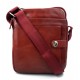 Leather shoulder bag mens women messenger leather satchel crossbody leather postman bag red