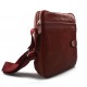 Leather shoulder bag mens women messenger leather satchel crossbody leather postman bag red