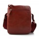 Leather shoulder bag mens women messenger leather satchel crossbody leather postman bag red