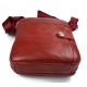 Leather shoulder bag mens women messenger leather satchel crossbody leather postman bag red