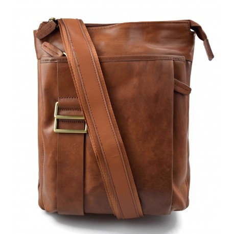 Sac en cuir sac à bandoulière homme femme sac postier marron sac d'épaule bandoulière en cuir cuir italien