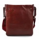 Leather shoulder bag mens women messenger leather satchel crossbody leather postman bag red