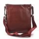 Leather shoulder bag mens women messenger leather satchel crossbody leather postman bag red