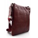 Leather shoulder bag mens women messenger leather satchel crossbody leather postman bag red