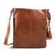 Leather shoulder bag mens women messenger leather satchel crossbody leather brown