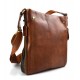 Leather shoulder bag mens women messenger leather satchel crossbody leather brown