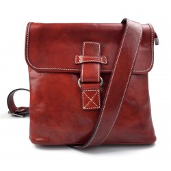 Bandoulière en cuir sac homme sac à bandoulière messenger en cuir sac d'épaule sac postier rouge