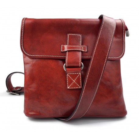 Bandoulière en cuir sac homme sac à bandoulière messenger en cuir sac d'épaule sac postier rouge