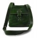 Borsello uomo donna borsa tracolla in vera pelle verde made in Italy