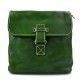 Borsello uomo donna borsa tracolla in vera pelle verde made in Italy