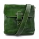 Borsello uomo donna borsa tracolla in vera pelle verde made in Italy