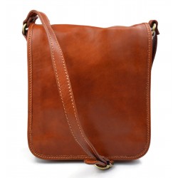 Mens shoulder leather bag shoulder bag genuine leather briefcase messenger honey