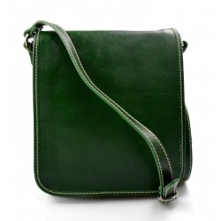 Tracolla pelle uomo donna verde borsa pelle borsello spalla