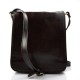 Bolso de cuero bandolera de piel cartero marron oscuro de hombre de mujer de cuero bolso de piel bolso de espalda bolso de piel