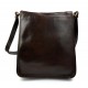 Bolso de cuero bandolera de piel cartero marron oscuro de hombre de mujer de cuero bolso de piel bolso de espalda bolso de piel