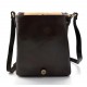 Bolso de cuero bandolera de piel cartero marron oscuro de hombre de mujer de cuero bolso de piel bolso de espalda bolso de piel