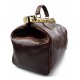 Ladies leather handbag doctor bag handheld shoulder bag brown made in Italy genuine leather bag