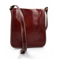 Sac cuir d'èpaule rouge sac postier sac en cuir homme femme bandoulière sac de bureau messenger made in Italy