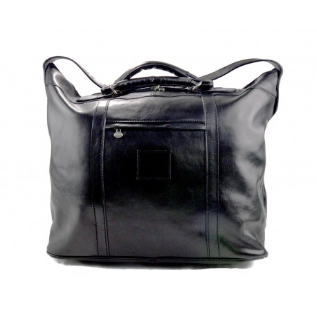 Leather dufflebag XXXL weekender black mens ladies travel duffel gym bag luggage