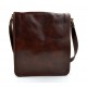 Mens shoulder leather bag shoulderbag genuine leather briefcase messenger brown