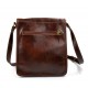 Mens shoulder leather bag shoulderbag genuine leather briefcase messenger brown