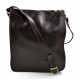 Mens shoulder leather bag shoulder bag genuine leather messenger dark brown