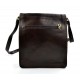 Mens shoulder leather bag shoulder bag genuine leather messenger dark brown