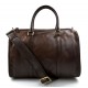 Dark brown duffle bag leather small duffle genuine leather travel bag