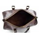 Dark brown duffle bag leather small duffle genuine leather travel bag