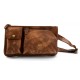 Brown leather pouch sling bag satchel leather retro pouch mens women vintag