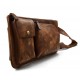 Brown leather pouch sling bag satchel leather retro pouch mens women vintag