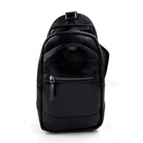 Bolso mochila negro de cuero bolso de hombre bolso de mujer mochila de piel bolso de espalda de piel bolso bandolera de piel