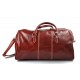 Mens leather duffle bag red shoulder bag travel bag luggage weekender carryon cabin bag